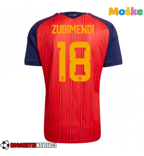Moške Nogometnih dresov Španija Martin Zubimendi #18 Domači SP 2026 Kratki rokavi Moške Nogometnih dresov Španija Martin Zubimendi #18 Domači SP 2026 Kratki rokavi